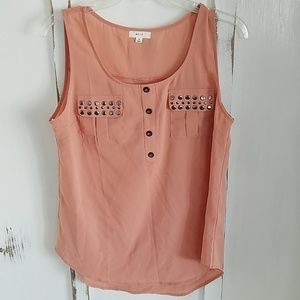 Blush colored tank top dress blouse